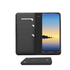 Galaxy Note 8 Leather Wallet Smart case +Battery, +128GB Memory, +SDcard & EnviroSensor ++
