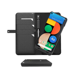Google Pixel 4a 5G Leather Modular Wallet Smart case +Battery, +128GB Memory, +SDcard & EnviroSensor ++
