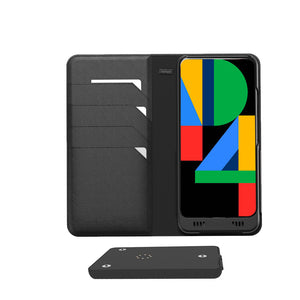 Google Pixel 4 Leather Wallet Smart case +Battery, +128GB Memory, +SDcard & EnviroSensor ++