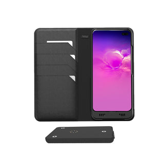 Galaxy S10+ Leather Wallet Smart case +Battery, +Memory, +SDcard & EnviroSensor ++