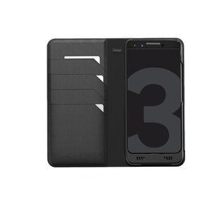 Google Pixel 3 Leather Wallet Smart case +EnviroSensor