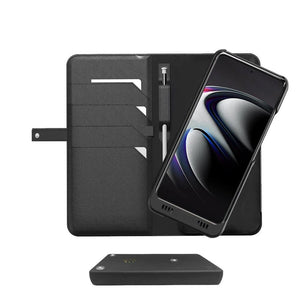 Galaxy S22 Leather Modular Wallet Smart case +Battery, +Memory, +SDcard & EnviroSensor ++
